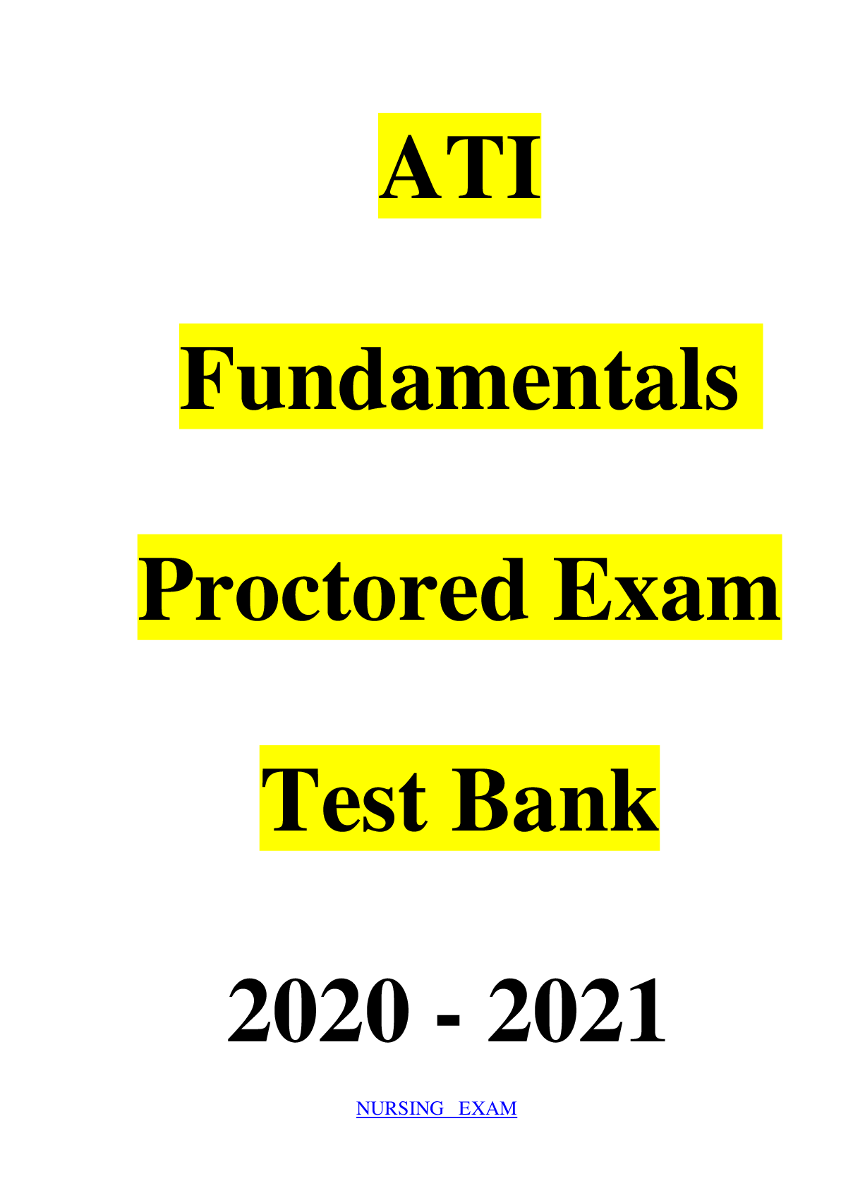 ATI Fundamentals Proctored Exam Test Ban | All Testable Material in 320 Pages